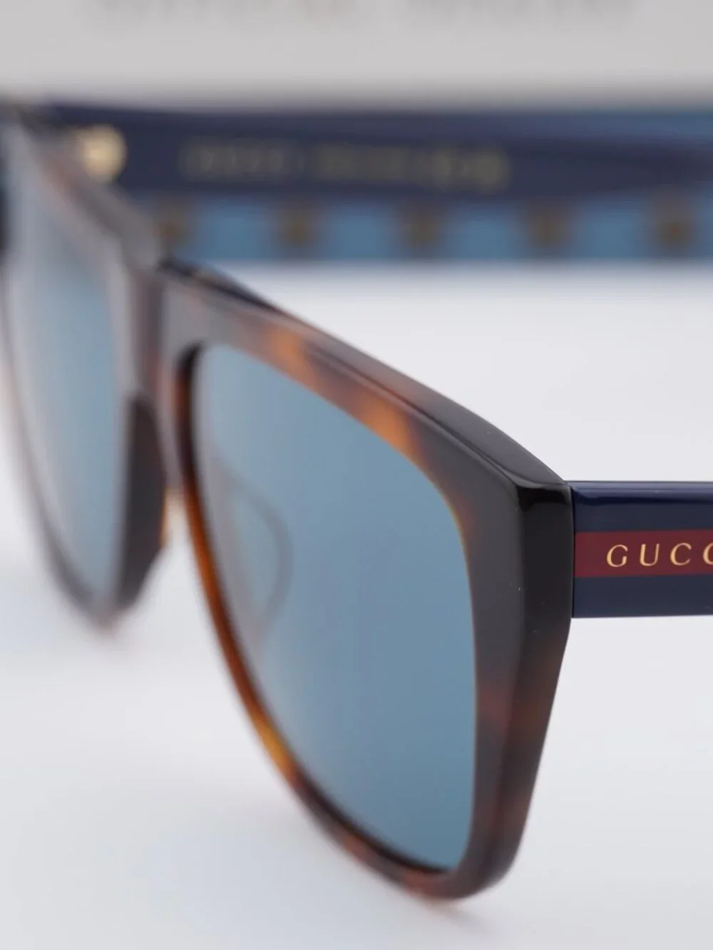 Gucci GG0926S 002 Square Sunglasses - Havana / Blue